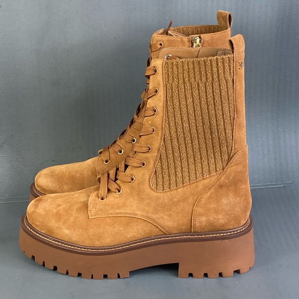 SAM EDELMAN EVINA FRONTIER BROWN Platform Combat boots women size 10 - Picture 5 of 10